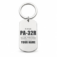 Thumbnail for Piper PA-32R Saratoga - Key Chain - Tag + Name - Silver