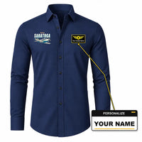 Thumbnail for Piper PA-32R Saratoga - Long Sleeve Shirt - Cartoon - Dark Blue + NAME