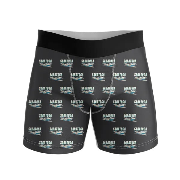 Piper PA-32R Saratoga - Men Boxers - Cartoon Pattern - Black