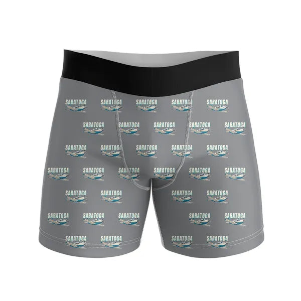Piper PA-32R Saratoga - Men Boxers - Cartoon Pattern - Gray