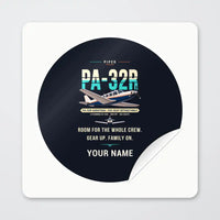 Thumbnail for Piper PA-32R Saratoga - Original + Name - Circle Sticker - Peel