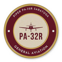 Thumbnail for Piper PA-32R Saratoga Patches - Circle - Burgundy Cream
