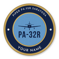 Thumbnail for Piper PA-32R Saratoga Patches - Circle + Name - Navy Sky