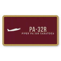 Thumbnail for Piper PA-32R Saratoga Patches - Rectangle - Burgundy Cream
