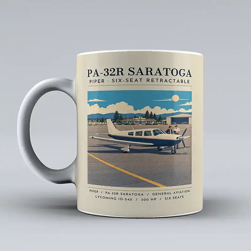 Piper PA-32R Saratoga - Poster - Mug - Beige