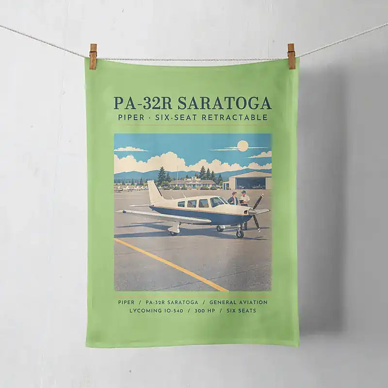 Piper PA-32R Saratoga - Poster - Towel - Light Green