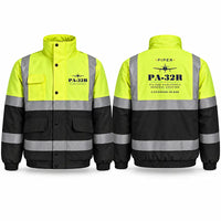 Thumbnail for Piper PA-32R Saratoga Reflective Winter Jackets - Heritage - Fluorescent Yellow & Navy
