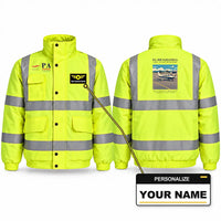 Thumbnail for Piper PA-32R Saratoga Reflective Winter Jackets - Poster + Name - Fluorescent Yellow