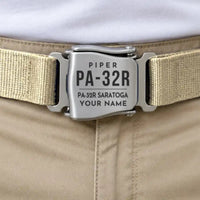 Thumbnail for Piper PA-32R Saratoga - Seat Belt - Tag + Name - Beige
