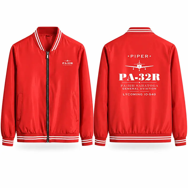 Piper PA-32R Saratoga Stylish Jackets - Baseball Collar - Heritage - Red