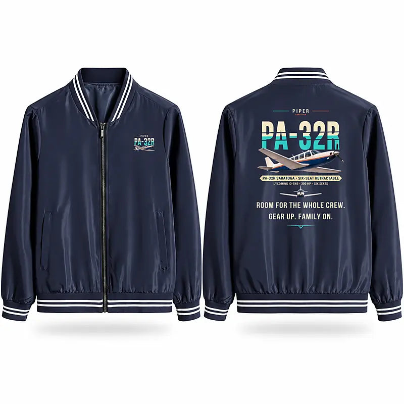 Piper PA-32R Saratoga Stylish Jackets - Baseball Collar - Original - Navy Blue