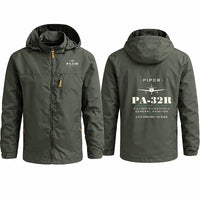 Thumbnail for Piper PA-32R Saratoga Stylish Jackets - Hooded Windbreaker - Heritage - Olive Green