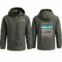 Thumbnail for Piper PA-32R Saratoga Stylish Jackets - Hooded Windbreaker - Poster - Olive Green