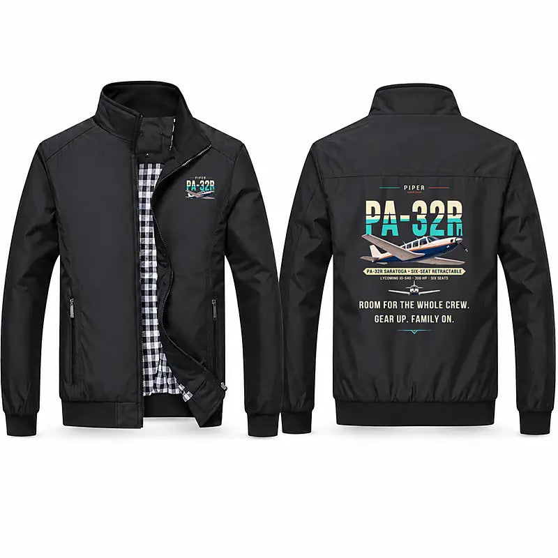 Piper PA-32R Saratoga Stylish Jackets - Stand Collar - Original - Black