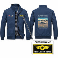 Thumbnail for Piper PA-32R Saratoga Stylish Jackets - Stand Collar - Poster + Name - Navy Blue