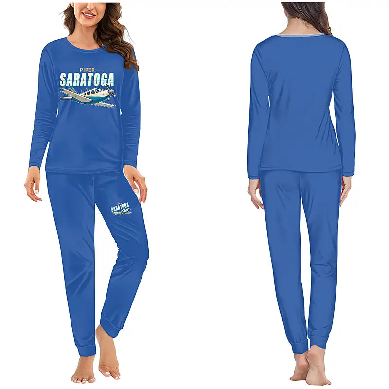 Piper PA-32R Saratoga - Women Pajamas - Cartoon Chest - Blue