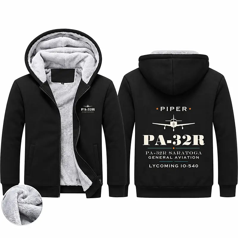 Piper PA-32R Saratoga Zipped Sweatshirts - Heritage - Black