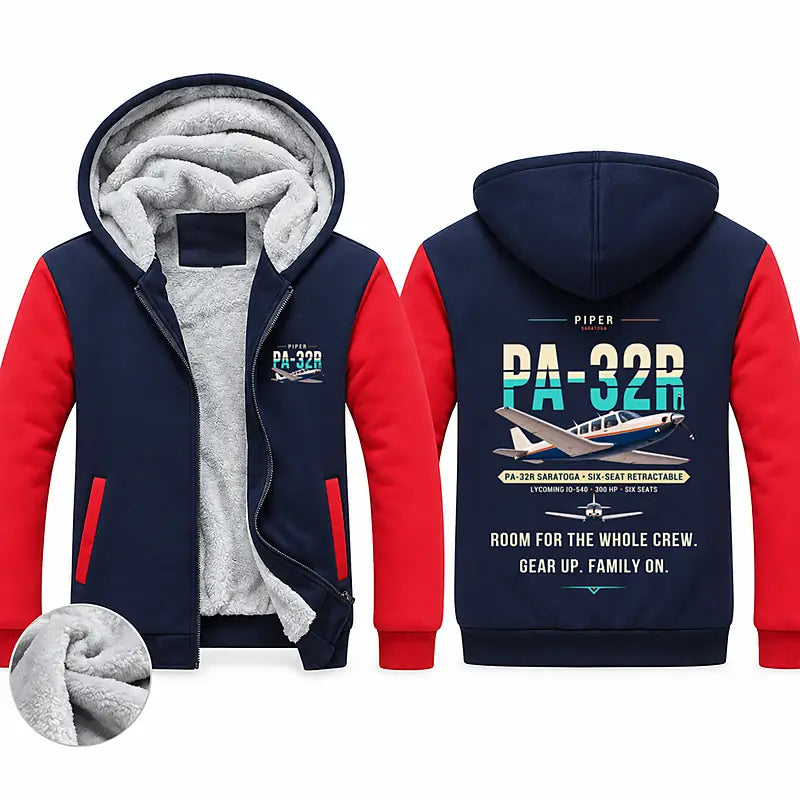 Piper PA-32R Saratoga Zipped Sweatshirts - Original - Navy & Red