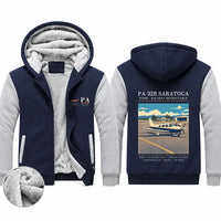Thumbnail for Piper PA-32R Saratoga Zipped Sweatshirts - Poster - Navy & Gray