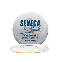 Thumbnail for Piper PA-34-220T Seneca V - Cartoon + Name - Pin - Light Gray