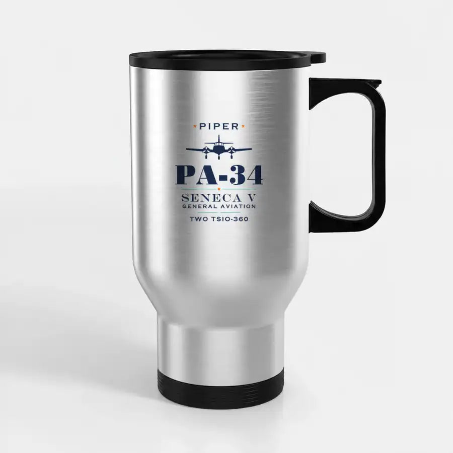 Piper PA-34-220T Seneca V - Heritage - Stainless Steel with Holder - Silver