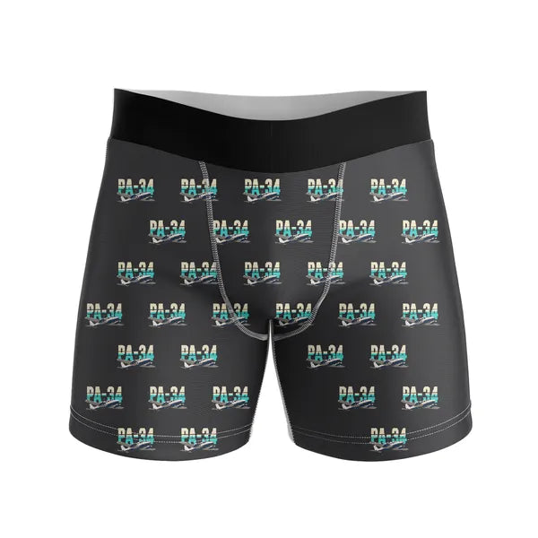 Piper PA-34-220T Seneca V - Men Boxers - Original Pattern - Black