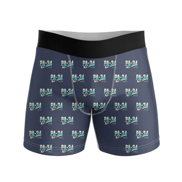 Piper PA-34-220T Seneca V - Men Boxers - Original Pattern - Navy Blue