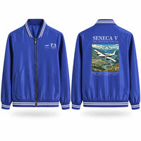 Thumbnail for Piper PA-34-220T Seneca V Stylish Jackets - Baseball Collar - Poster - Royal Blue