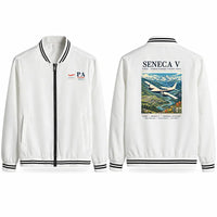 Thumbnail for Piper PA-34-220T Seneca V Stylish Jackets - Baseball Collar - Poster - White