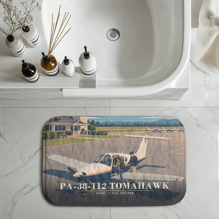 Piper PA-38-112 Tomahawk - 3D - Bath Mat