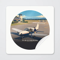 Thumbnail for Piper PA-38-112 Tomahawk - 3D - Circle Sticker - Peel