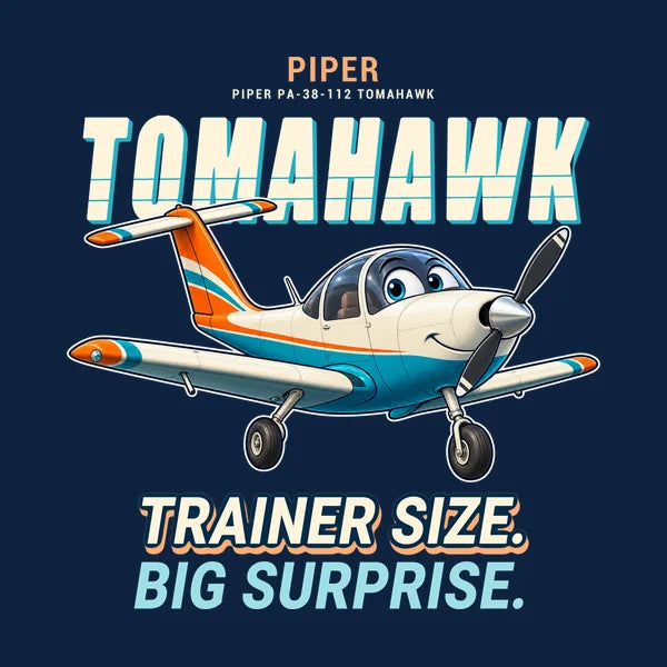 Piper PA-38-112 Tomahawk - Cartoon - Card