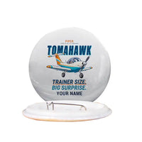 Thumbnail for Piper PA-38-112 Tomahawk - Cartoon + Name - Pin - White