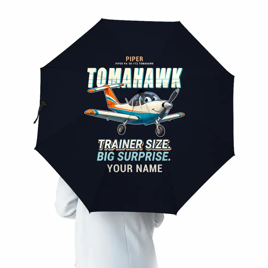 Piper PA-38-112 Tomahawk - Cartoon + Name - Umbrella