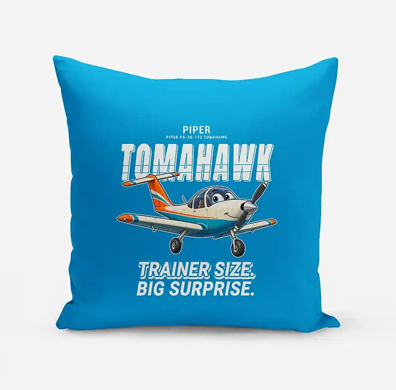 Piper PA-38-112 Tomahawk - Cartoon - Pillow - Turquoise