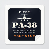 Thumbnail for Piper PA-38-112 Tomahawk - Heritage + Name - Square Sticker - Peel