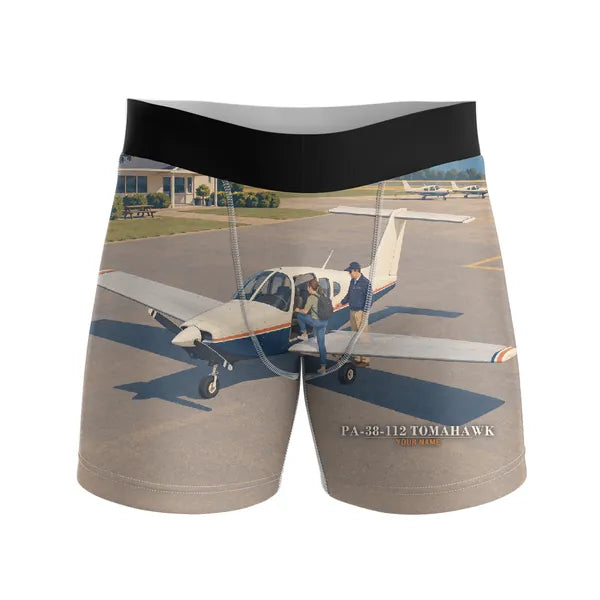 Piper PA-38-112 Tomahawk - Men Boxers - 3D + Name - Full Print