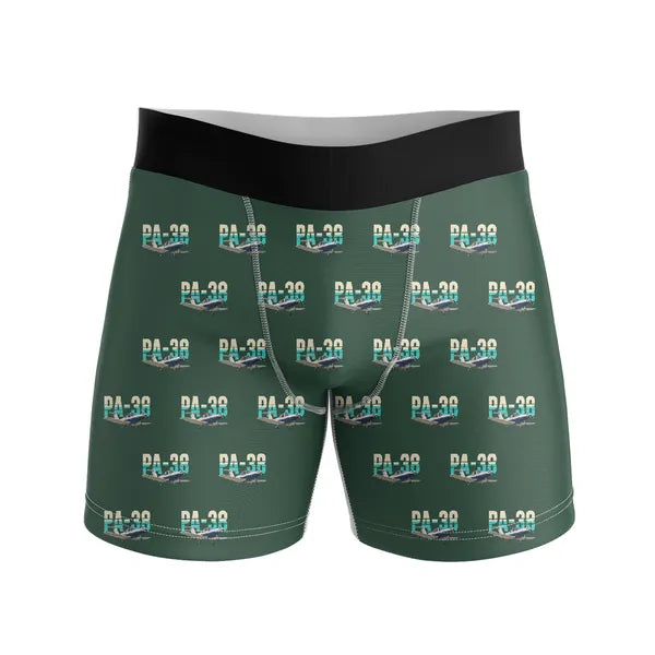 Piper PA-38-112 Tomahawk - Men Boxers - Original Pattern - Dark Green