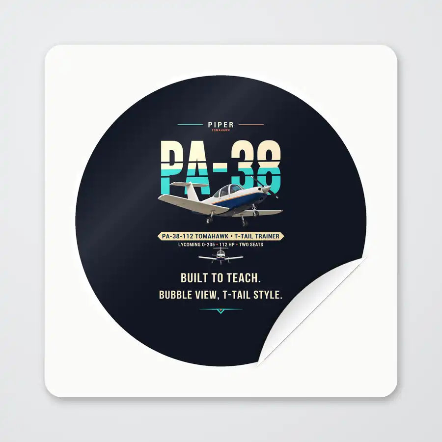 Piper PA-38-112 Tomahawk - Original - Circle Sticker - Peel
