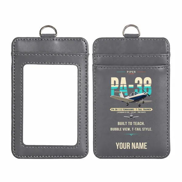 Piper PA-38-112 Tomahawk - Original - ID Card Holder - Gray + Name