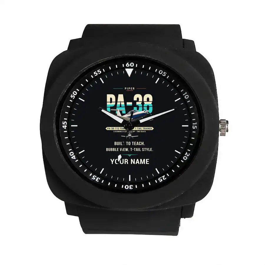 Piper PA-38-112 Tomahawk - Original + Name - Rubber Strap - Black
