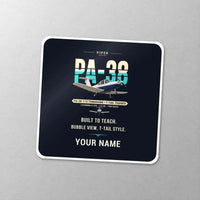 Thumbnail for Piper PA-38-112 Tomahawk - Original + Name - Square Sticker - Close-up