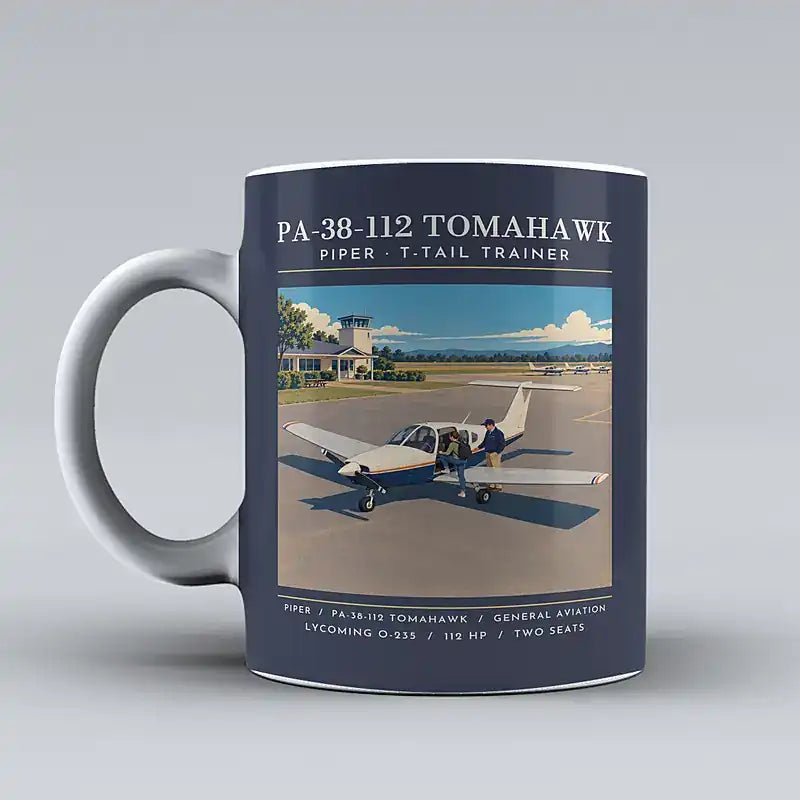Piper PA-38-112 Tomahawk - Poster - Mug - Dark Blue