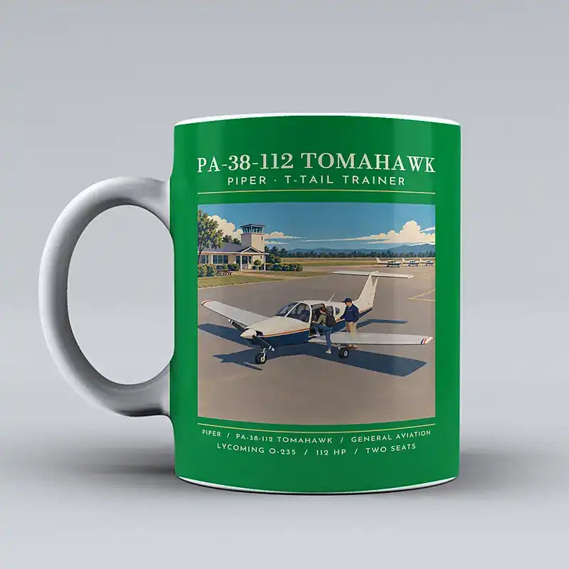 Piper PA-38-112 Tomahawk - Poster - Mug - Green