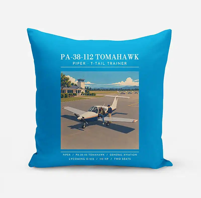 Piper PA-38-112 Tomahawk - Poster - Pillow - Turquoise