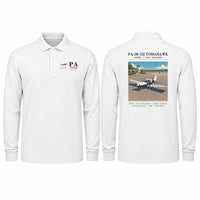 Thumbnail for Piper PA-38-112 Tomahawk Premium Polo T-Shirts - Poster - Long Sleeve - White