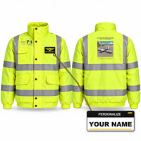 Thumbnail for Piper PA-38-112 Tomahawk Reflective Winter Jackets - Poster + Name - Fluorescent Yellow