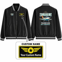 Thumbnail for Piper PA-38-112 Tomahawk Stylish Jackets - Baseball Collar - Cartoon + Name - Black
