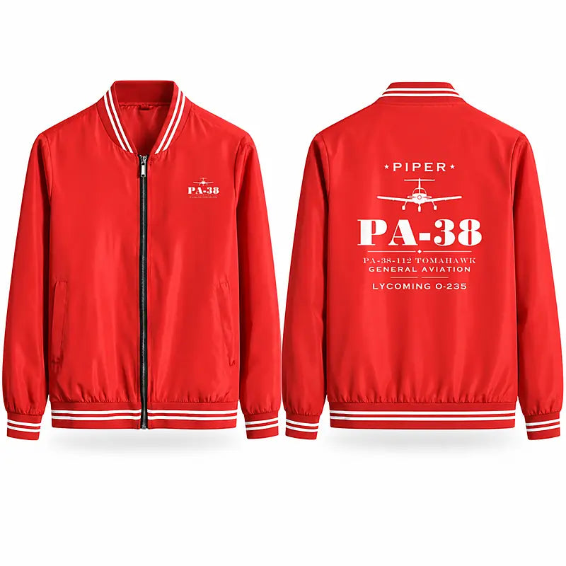 Piper PA-38-112 Tomahawk Stylish Jackets - Baseball Collar - Heritage - Red