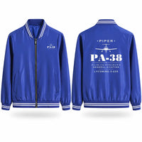 Thumbnail for Piper PA-38-112 Tomahawk Stylish Jackets - Baseball Collar - Heritage - Royal Blue